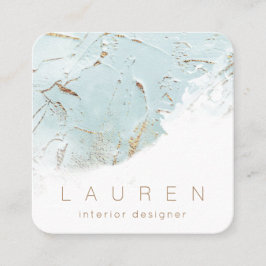 Quadrado script minimalista texturizado Cartão de visita de