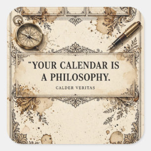 Quadrado Seu Calendário É uma Filosofia Adesivo