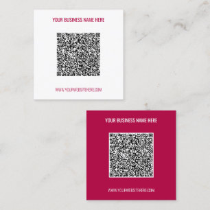 Quadrado Seu Cartão de Visita QR Code com Texto e Cores Per