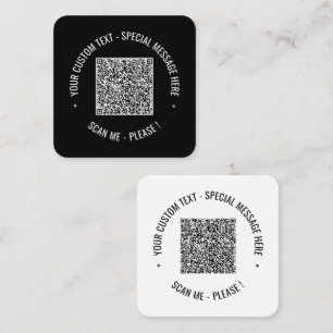 Quadrado Seu código QR Cartão de visita de texto personaliz
