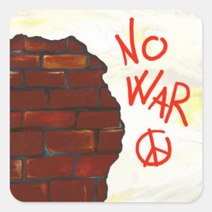 Quadrado Símbolo de paz na parede, adesivo