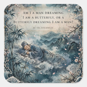Quadrado Sonho da Borboleta — Zhuangzi Adesivo Taoísmo