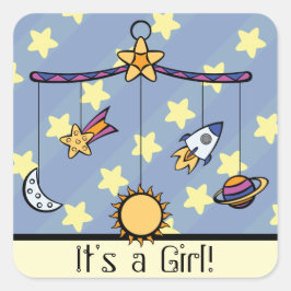 Quadrado Sonhos do adesivo de lançamento móvel espacial