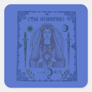 Quadrado Sticker, adesivo de deusa tarot, místico, antigo,
