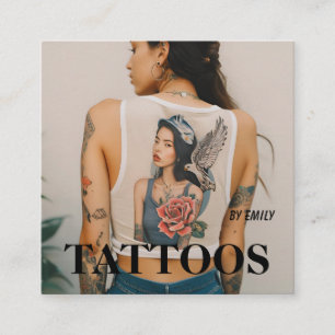 Quadrado Tatuagem Artista Cartão de visita Gráfico