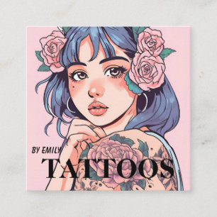 Quadrado Tatuagem Artista Cartão de visita Gráfico