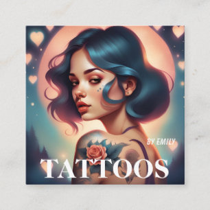 Quadrado Tatuagem Artista Cartão de visita Gráfico
