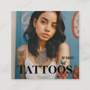 Quadrado Tatuagem Artista Cartão de visita Gráfico