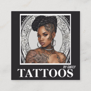 Quadrado Tatuagem Artista Cartão de visita Gráfico