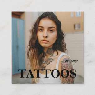 Quadrado Tatuagem Artista Cartão de visita Gráfico