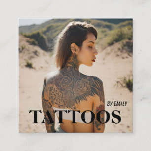 Quadrado Tatuagem Artista Cartão de visita Gráfico