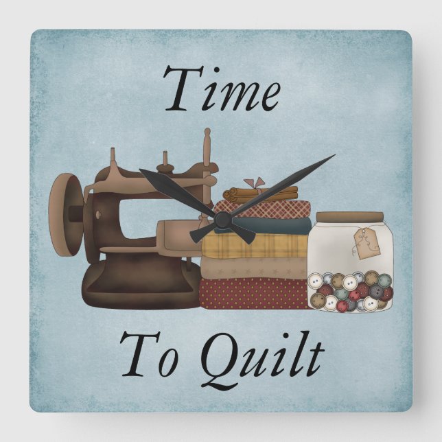 Quadrado Tempo para Quilitar Relógio Acrílico (Frente)