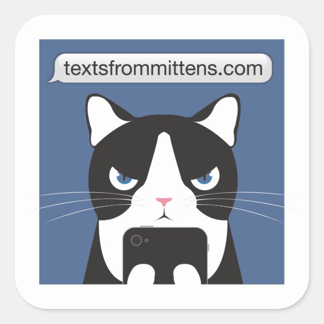 Quadrado Textos do adesivo Mittens (Frente)