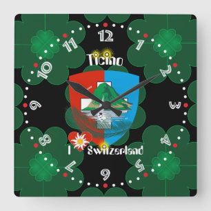Quadrado Ticino Suíça Suisse Svizzera Svizra relógio