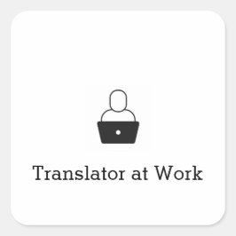 Quadrado Tradutor no adesivo de trabalho