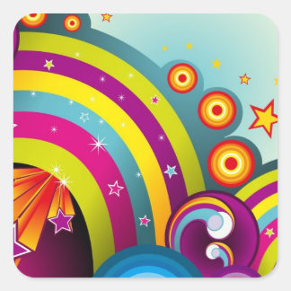 Quadrado Um adesivo arco-íris incrível
