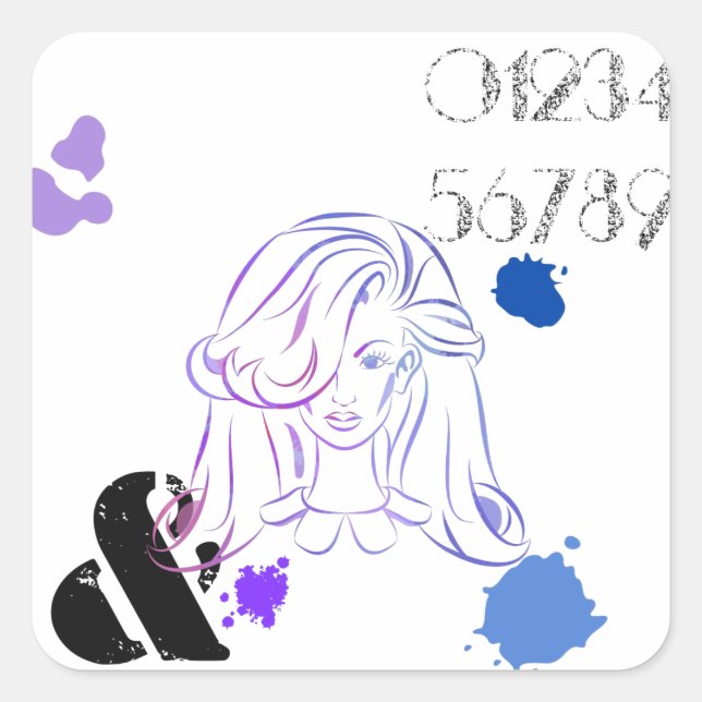 Quadrado Um adesivo de ecrã de proteção de cor de água (Frente)