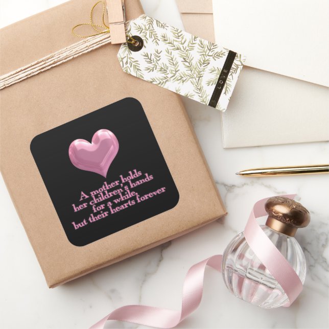 Quadrado Um adesivo de Feriado de Amor pelas Mães (Presentear)