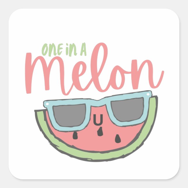 Quadrado Um Adesivo de Melão (Frente)