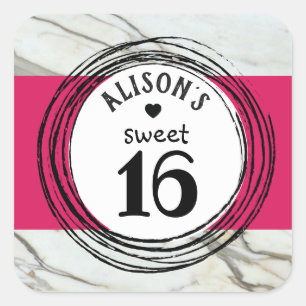 Quadrado Um doce adesivo de 16 tendências personalizado.