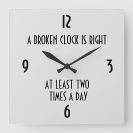 Quadrado Um Relógio Quebrado Está Certo Pelo Menos 2 Vezes 