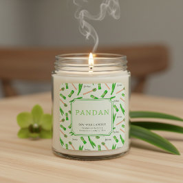 Quadrado Vela de Cera de Soja Pandan com Adesivo Personaliz