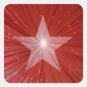 Quadrado vermelho da etiqueta da estrela