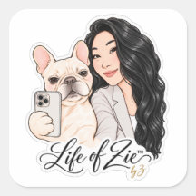 Vida de Zie™ | Adesivo de retrato de animal fofo
