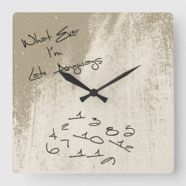 Quadrado Vintage, estou atrasado, Legal relógio