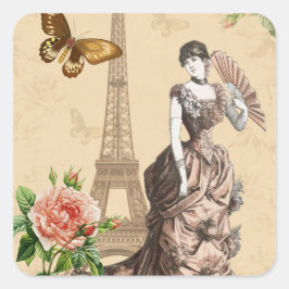 Quadrado Vintage french elegante adesivo