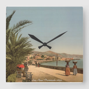 Quadrado Vintage Itália - relógio San Remo Promenade