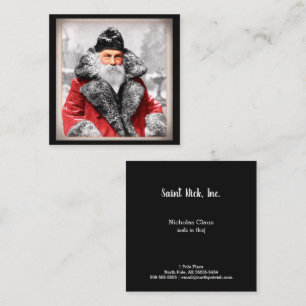 Quadrado Vintage Santa Claus Foto / Cartão de visita de pi