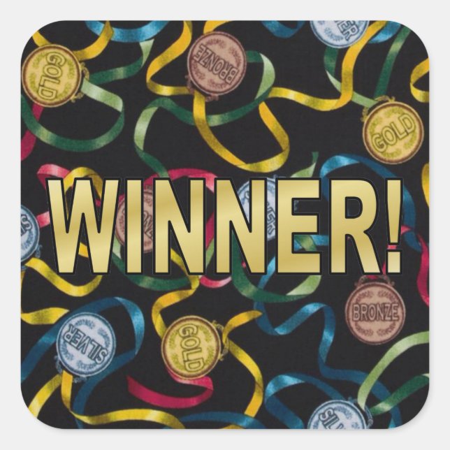 Quadrado Você é um vencedor! Adesivo (Frente)