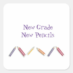 Quadrado Voltar ao adesivo escolar