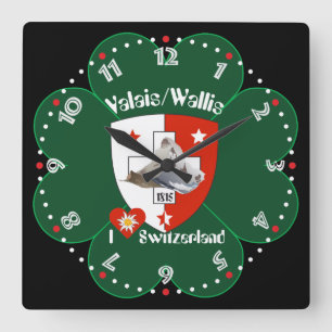 Quadrado Wallis Valais Suíça Suisse relógio
