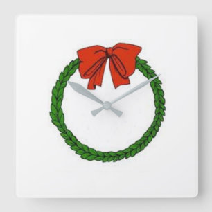 QUADRADO ***** WREATH NATAL**** RELÓGIO
