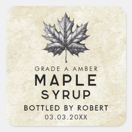 Quadrado Xarope de bordo vintage receita caseira adesivo qu