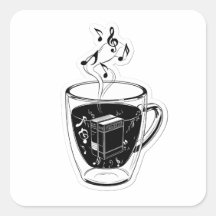 Xícara de Café Musical Estética & Livros Adesivo 3