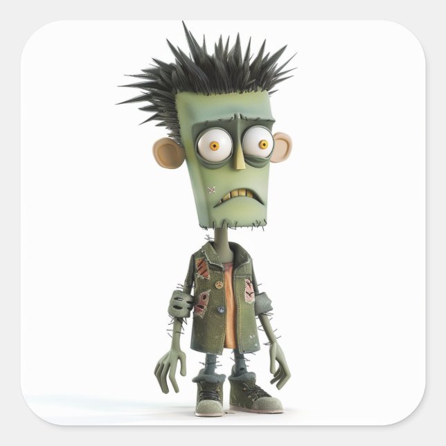 Quadrado Zed Grumpy - Adesivo Moody Ghoul (Frente)