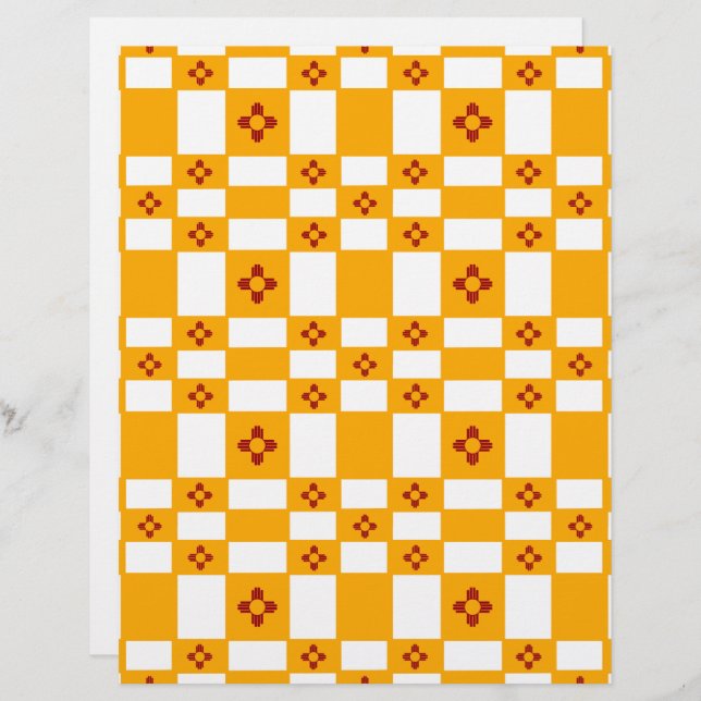 Quadrados Brancos Amarelos Amarelos do México Zia (Frente/Verso)