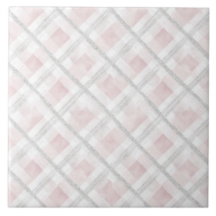 Quadrados Brilhantes Prateados Brancos Rosa