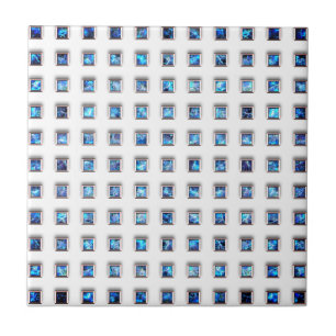 Quadrados de Gemstone Azul - Joias Prateadas Bonit
