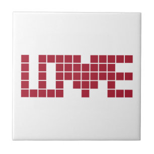 Quadrados de letras de amor vermelho fofo