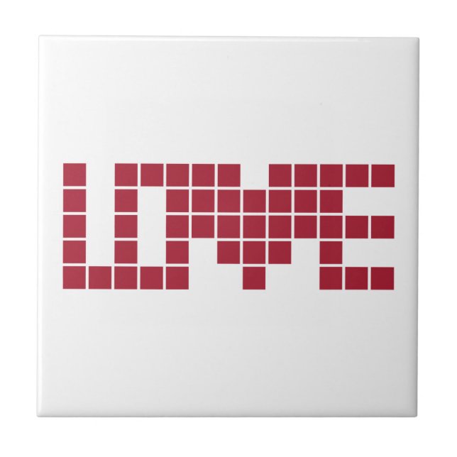 Quadrados de letras de amor vermelho fofo (Frente)