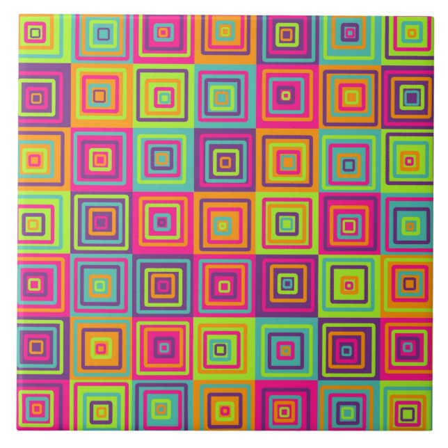 Quadrados Geométricos Coloridos (Frente)
