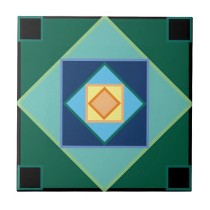 Quadrados geométricos decorativos de Nouveau da