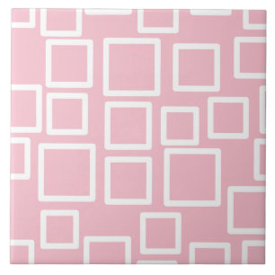 Quadrados Geométricos Rosa Minimalista