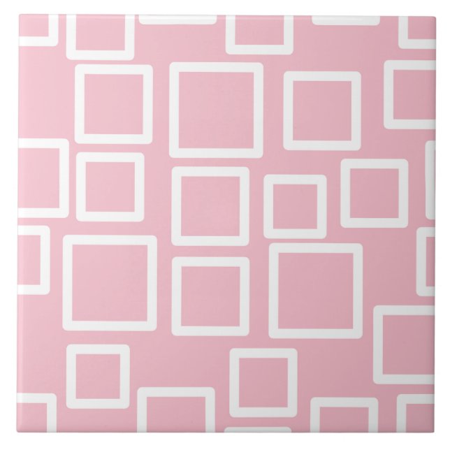 Quadrados Geométricos Rosa Minimalista (Frente)