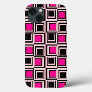 Quadrados modernos, luz - rosa, rosa quente e