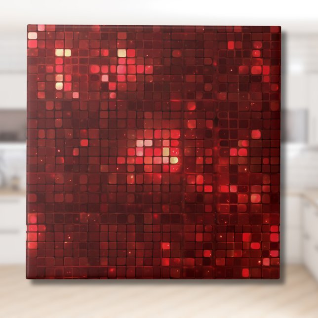 Quadrados no Estilo Disco Vermelho Padrão de Dia d (Criador carregado)